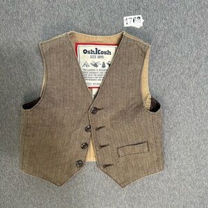 OshKosh Brown Herringbone Kids Vest 3T